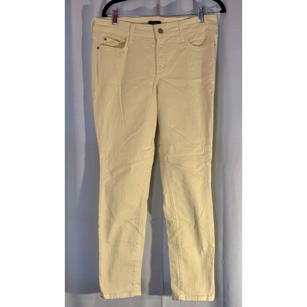 NYDJ Alina Convertible Ankle Jeans Pale Yellow Lift Tuck Womens Size 10